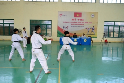 Liên đoàn Taekwondo tỉnh Bình Phước tổ chức kỳ thi thăng 1, 2, 3 đẳng quốc gia năm 2024.